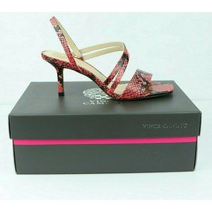 Vince Camuto Savesha Pink Leather Slingblack Heels